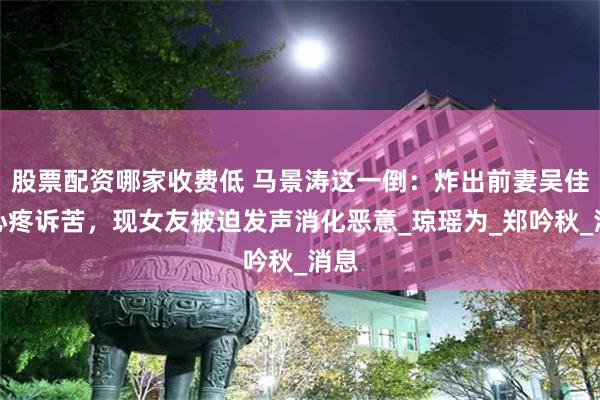 股票配资哪家收费低 马景涛这一倒：炸出前妻吴佳尼心疼诉苦，现女友被迫发声消化恶意_琼瑶为_郑吟秋_消息